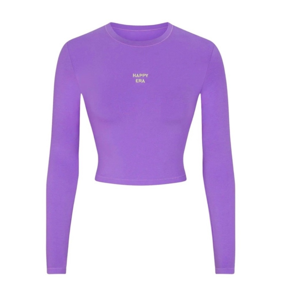 SKIMS NWT Limited Edition Embroidered Cotton Jersey Long Sleeve T-Shirt 2X